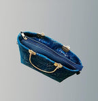 Stylish Blue Branch Pattern Handbag – Pakistani Elegance