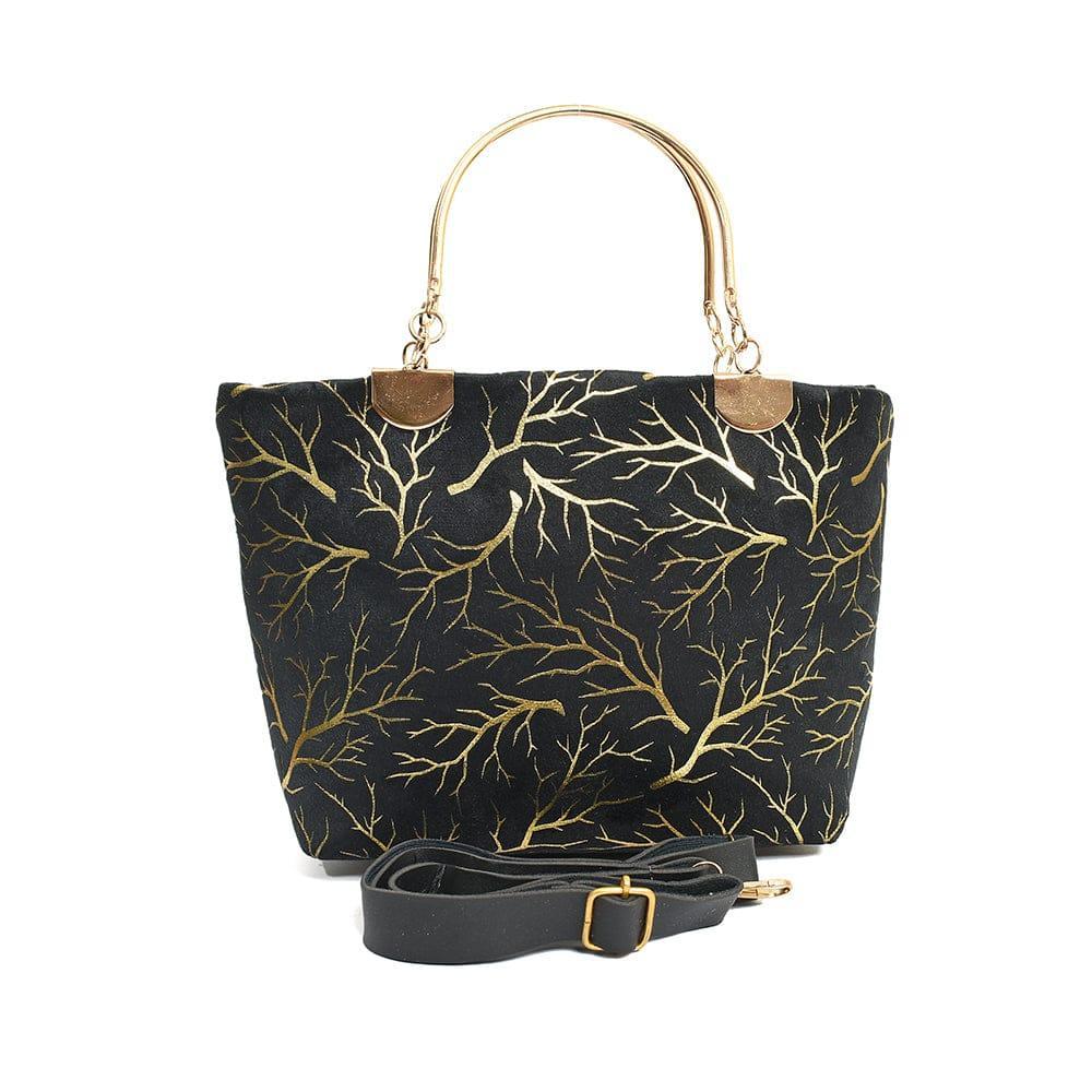 Stylish Blue Branch Pattern Handbag – Pakistani Elegance