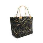 Stylish Blue Branch Pattern Handbag – Pakistani Elegance