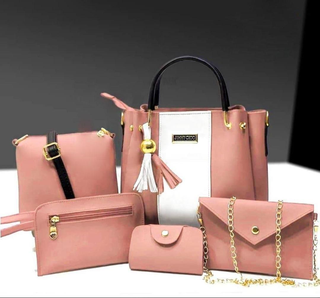 Luxury 5-Piece Black Handbag Set - Pakistani Elegance