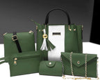 Luxury 5-Piece Black Handbag Set - Pakistani Elegance