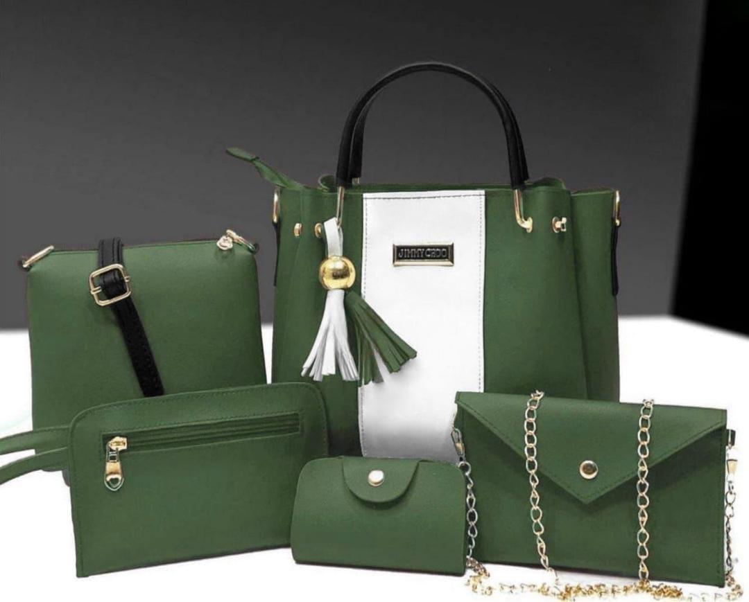 Luxury 5-Piece Black Handbag Set - Pakistani Elegance