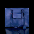 Pull & Bear Black Faux Leather Tote Bag with Front Pocket, Tassel Strap & Gold Hardware - Women's Minimalist Shoulder Handbag