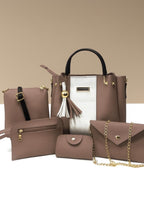 Luxury 5-Piece Black Handbag Set - Pakistani Elegance