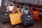 Prada Inspired Quilted Chain Shoulder Bag in Multi-Color Options - Pink, Black, Brown, Navy, Blue, Red - Women's Nylon Handbag Collection