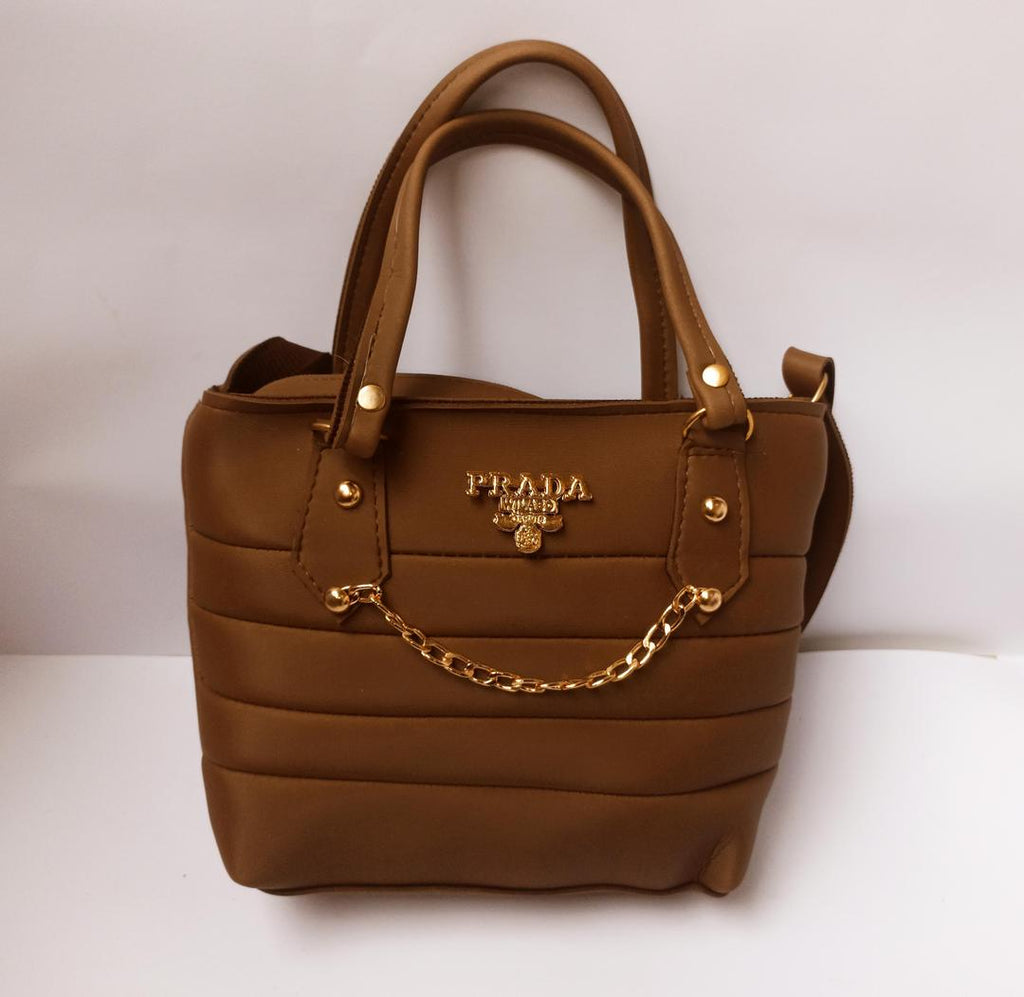 Prada Inspired Quilted Chain Shoulder Bag in Multi-Color Options - Pink, Black, Brown, Navy, Blue, Red - Women's Nylon Handbag Collection