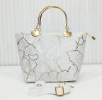 Chic Girl's Velvet Printed Hand Bag - 1 Pc