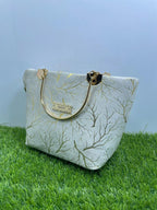 Chic Girl's Velvet Printed Hand Bag - 1 Pc
